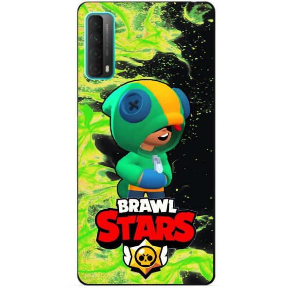 

Силиконовый бампер чехол Candy для Huawei P Smart 2021 с Героем Бравл Старс Леон Бравл