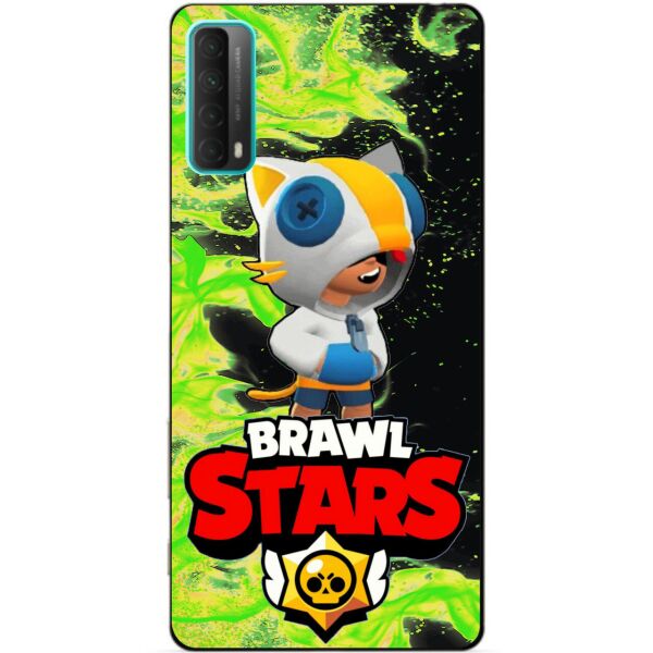 

Силиконовый бампер чехол Candy для Huawei P Smart 2021 с Героем Бравл Старс Леон кот