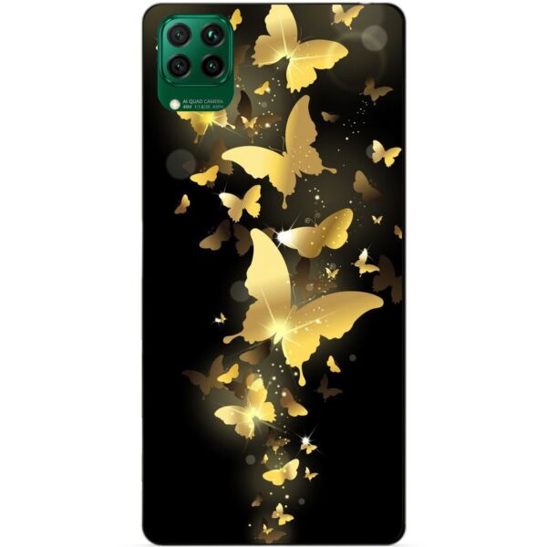 

Силиконовый чехол бампер Candy для Huawei P40 Lite с рисунком Золотые бабочки