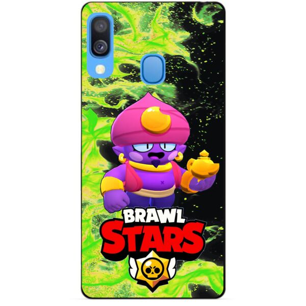 

Силиконовый бампер чехол Candy для Samsung A40 2019 Galaxy A405f с Героем Brawl Stars Джин