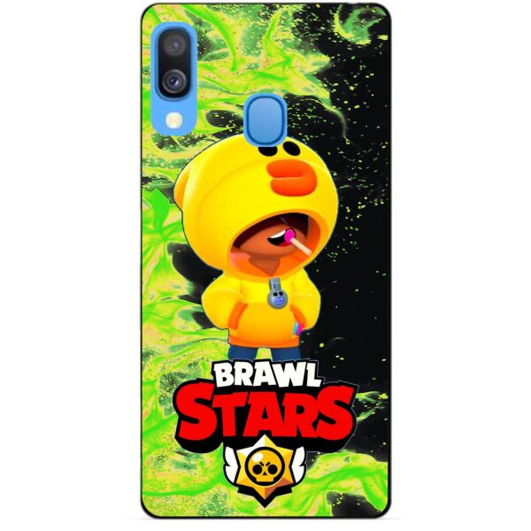 

Силиконовый бампер чехол Candy для Samsung A40 2019 Galaxy A405f с Героем Brawl Stars Леон утка