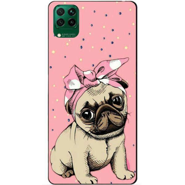 

Силиконовый чехол бампер Candy для Huawei P40 Lite с рисунком Мопс