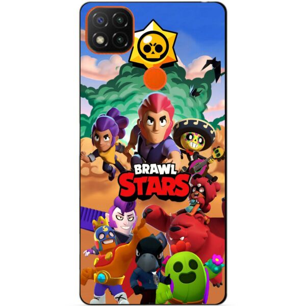 

Силиконовый бампер чехол Candy для Xiaomi Redmi 9c с игрой Бравл Старс