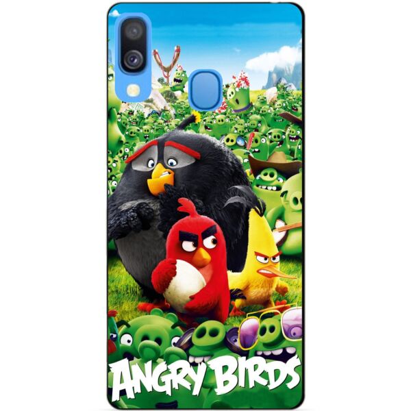 

Силиконовый бампер чехол Candy для Samsung A40 2019 Galaxy A405f с рисунком Angry Birds свиньи