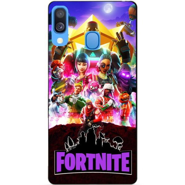 

Силиконовый бампер чехол Candy для Samsung A40 2019 Galaxy A405f с рисунком Fortnite
