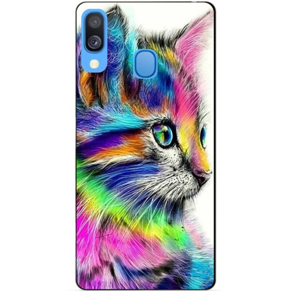

Силиконовый бампер чехол Candy для Samsung A40 2019 Galaxy A405f с рисунком Акварельный Котик
