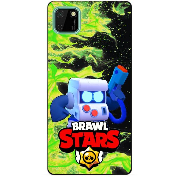 

Силиконовый чехол бампер Candy для Huawei Y5p с Героем Brawl Stars 8-Бит