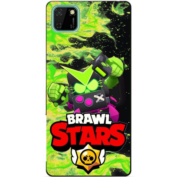 

Силиконовый чехол бампер Candy для Huawei Y5p с Героем Brawl Stars Вирус Бит