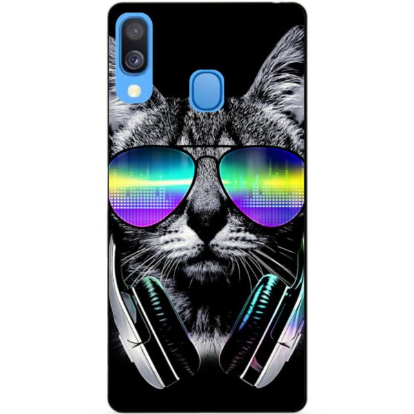 

Силиконовый бампер чехол Candy для Samsung A40 2019 Galaxy A405f с рисунком Музыкальный кот