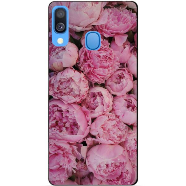 

Силиконовый бампер чехол Candy для Samsung A40 2019 Galaxy A405f с рисунком Розовые Пионы