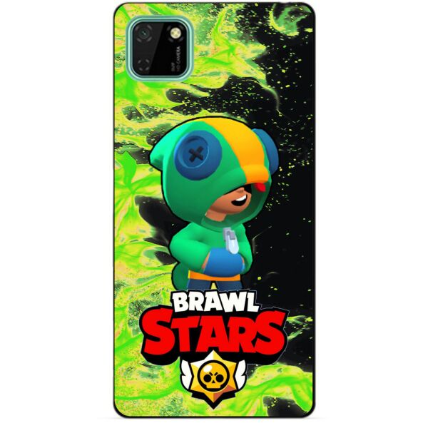 

Силиконовый чехол бампер Candy для Huawei Y5p с Героем Brawl Stars Леон Бравл