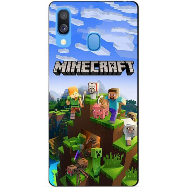 

Силиконовый бампер чехол Candy для Samsung A40 с рисунком Minecraft