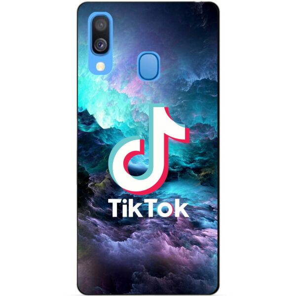 

Силиконовый бампер чехол Candy для Samsung A40 с рисунком Tik Tok