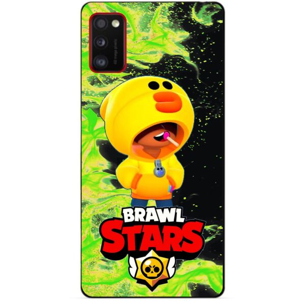

Силиконовый бампер чехол Candy для Samsung A41 Galaxy A415f с Героем Бравл Старс Леон утка