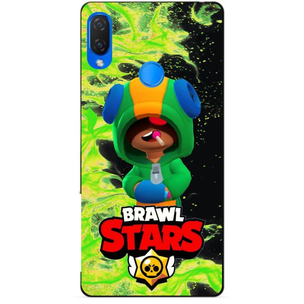 

Силиконовый бампер чехол Candy для Huawei P Smart Plus с Героем Brawl Stars Леон