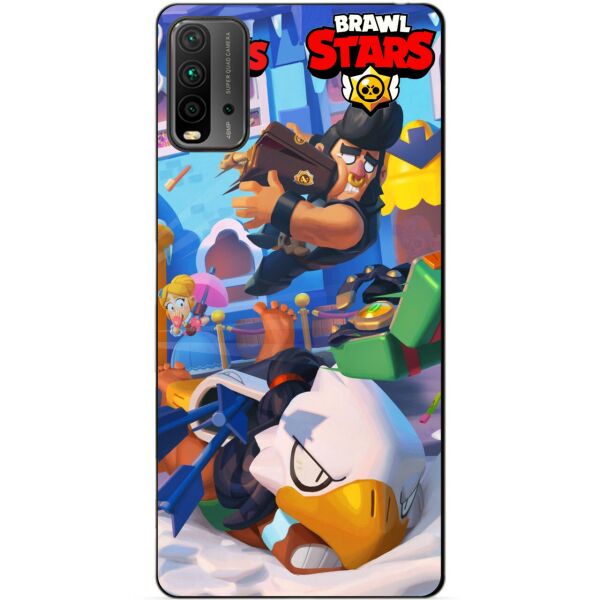 

Силиконовый бампер чехол Candy для Xiaomi Redmi 9T Бравл Старс Веселые каникулы Булл
