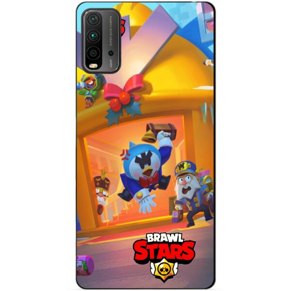 

Силиконовый бампер чехол Candy для Xiaomi Redmi 9T Бравл Старс Веселые каникулы Мистер П.