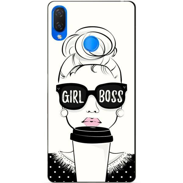 

Силиконовый бампер чехол Candy для Huawei P Smart Plus с рисунком Girl Boss