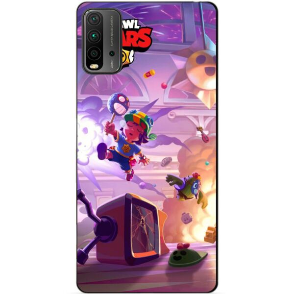 

Силиконовый бампер чехол Candy для Xiaomi Redmi 9T Бравл Старс Парк старр Сэнди