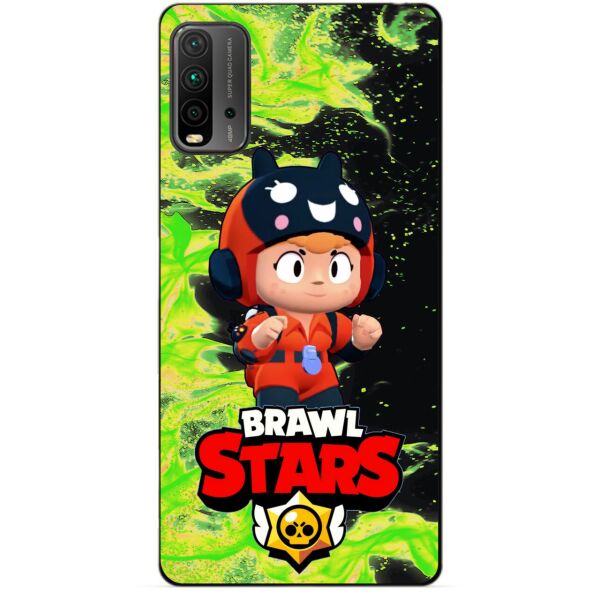 

Силиконовый бампер чехол Candy для Xiaomi Redmi 9T с Героем Бравл Старс Беа снайпер
