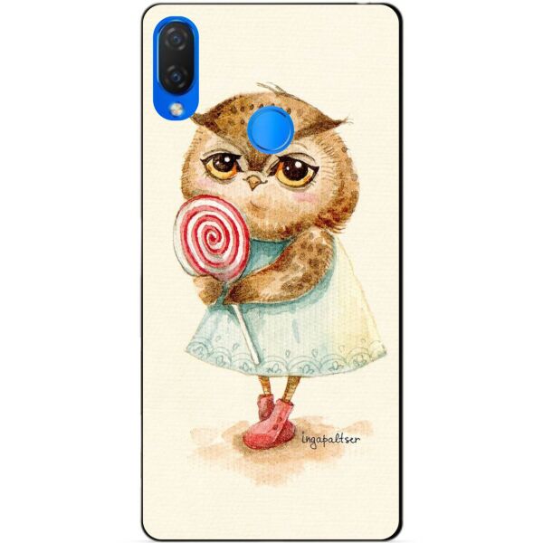 

Силиконовый бампер чехол Candy для Huawei P Smart Plus с рисунком Сова с леденцом