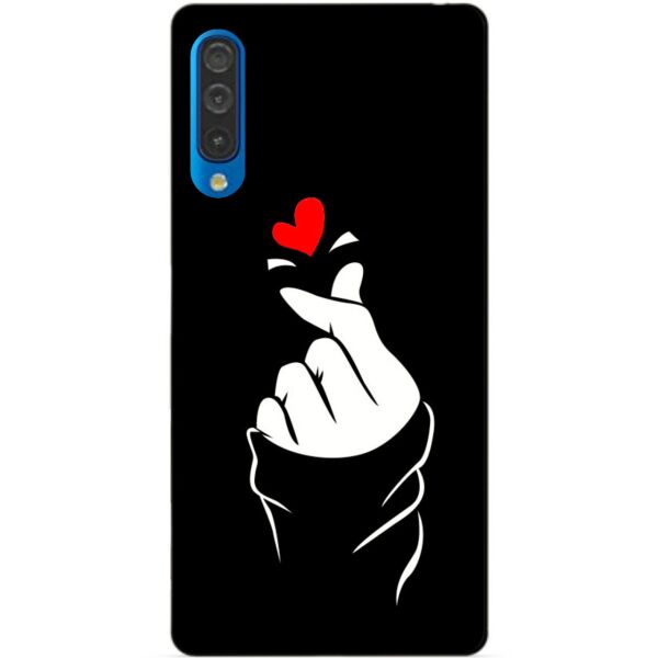 

Силиконовый бампер чехол Candy для Samsung A50 2019 Galaxy A505f с рисунком Знак Любви