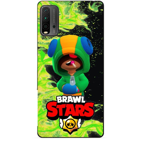 

Силиконовый бампер чехол Candy для Xiaomi Redmi 9T с Героем Бравл Старс Леон