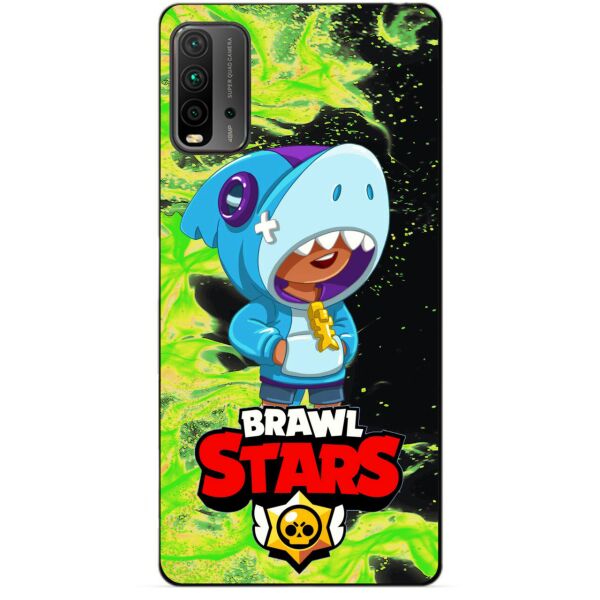 

Силиконовый бампер чехол Candy для Xiaomi Redmi 9T с Героем Бравл Старс Леон Акула