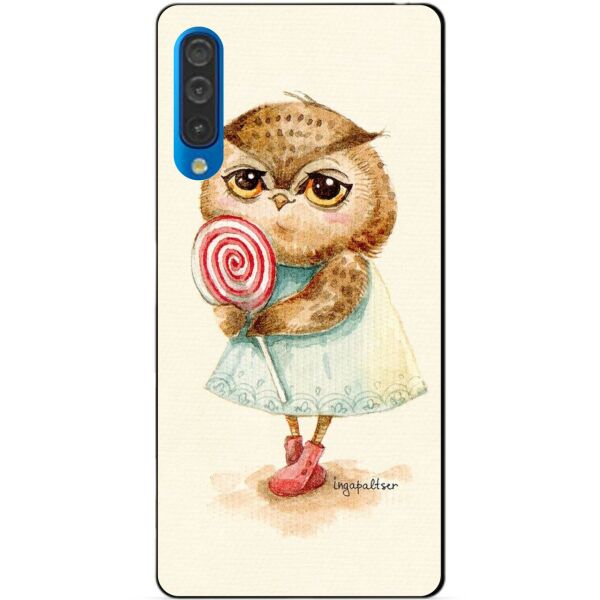 

Силиконовый бампер чехол Candy для Samsung A50 2019 Galaxy A505f с рисунком Сова с леденцом