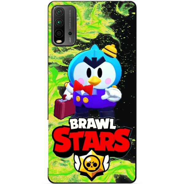 

Силиконовый бампер чехол Candy для Xiaomi Redmi 9T с Героем Бравл Старс Мистер П.
