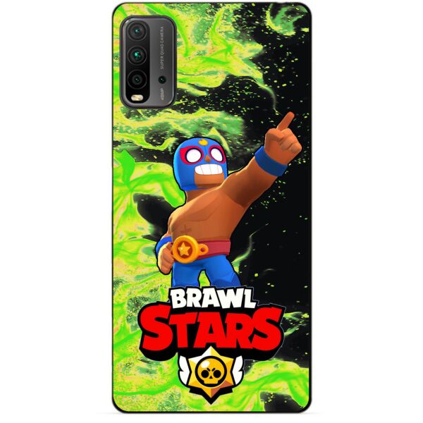 

Силиконовый бампер чехол Candy для Xiaomi Redmi 9T с Героем Бравл Старс Эмз