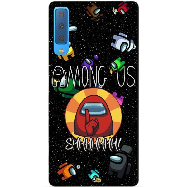 

Силиконовый бампер чехол Candy для Samsung A7 2018 Galaxy A750 с рисунком Among Us