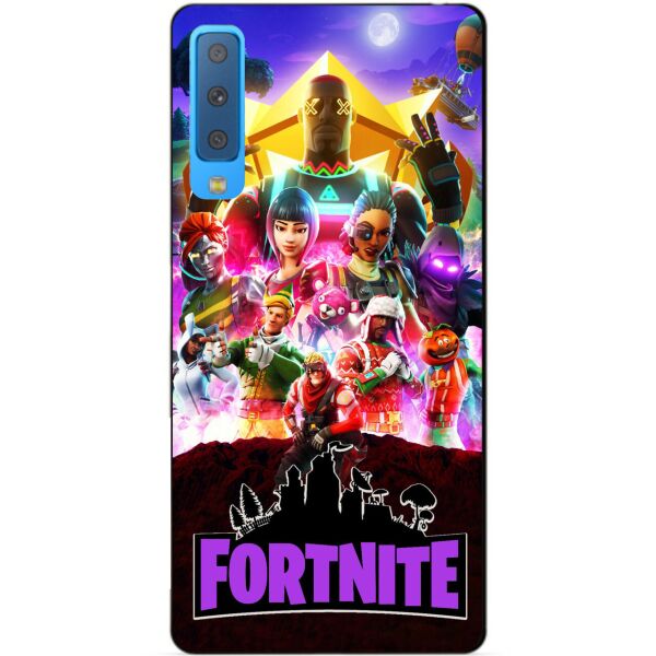 

Силиконовый бампер чехол Candy для Samsung A7 2018 Galaxy A750 с рисунком Fortnite