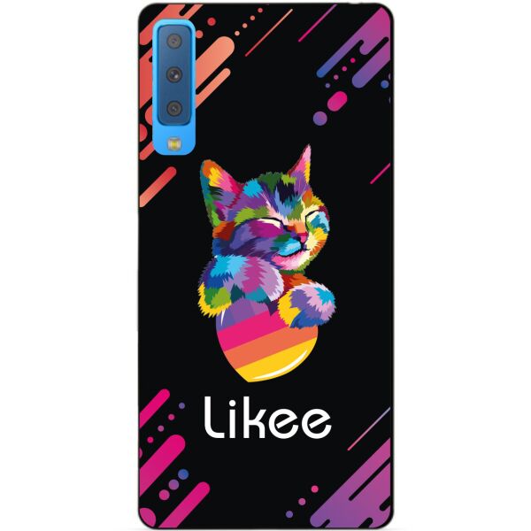 

Силиконовый бампер чехол Candy для Samsung A7 2018 Galaxy A750 с рисунком Likee