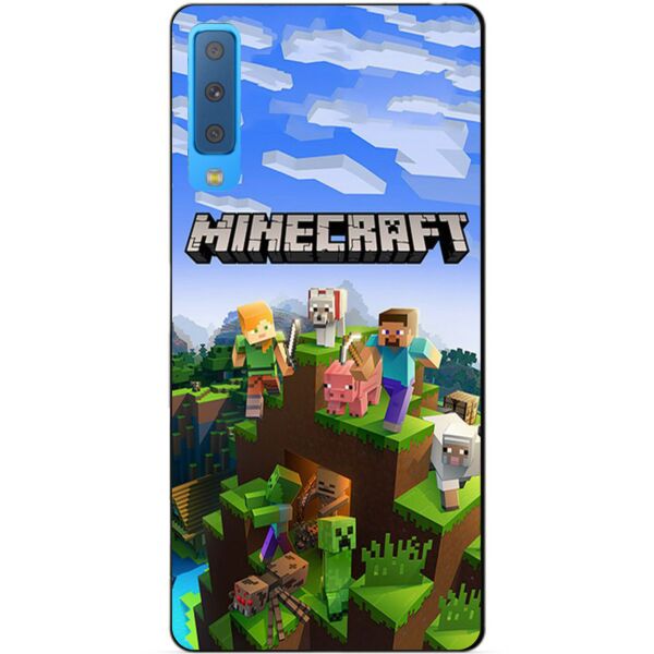 

Силиконовый бампер чехол Candy для Samsung A7 2018 Galaxy A750 с рисунком Minecraft