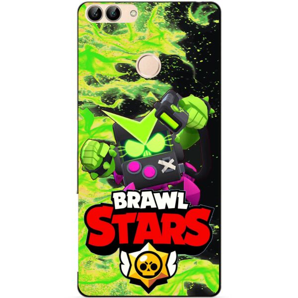 

Силиконовый бампер чехол Candy для Huawei P Smart с Героем Brawl Stars Вирус Бит