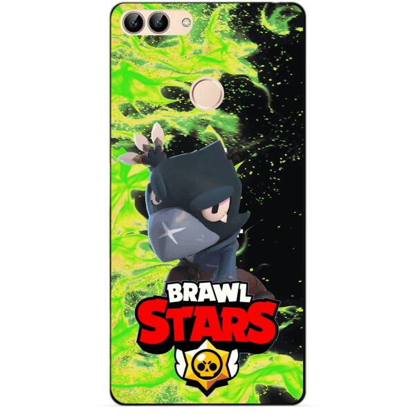 

Силиконовый бампер чехол Candy для Huawei P Smart с Героем Brawl Stars Ворон