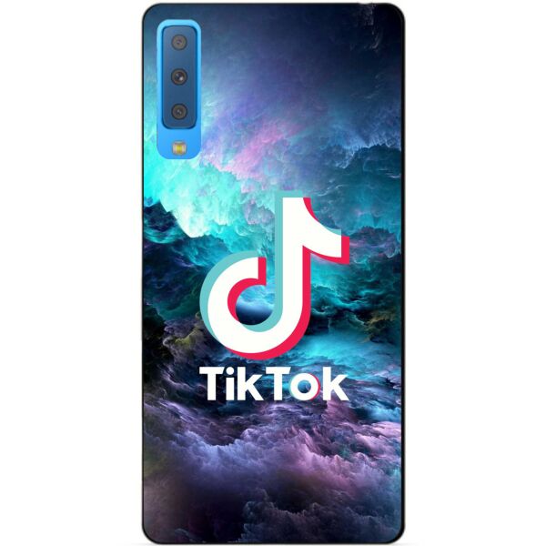 

Силиконовый бампер чехол Candy для Samsung A7 2018 Galaxy A750 с рисунком Tik Tok