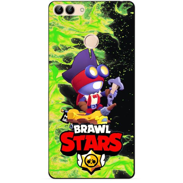 

Силиконовый бампер чехол Candy для Huawei P Smart с Героем Brawl Stars Карл пират