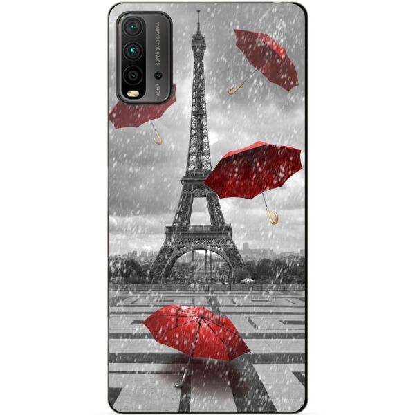 

Силиконовый бампер чехол Candy для Xiaomi Redmi 9T с рисунком Дождь в Париже