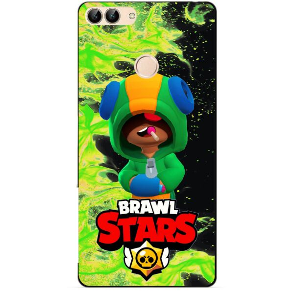 

Силиконовый бампер чехол Candy для Huawei P Smart с Героем Brawl Stars Леон