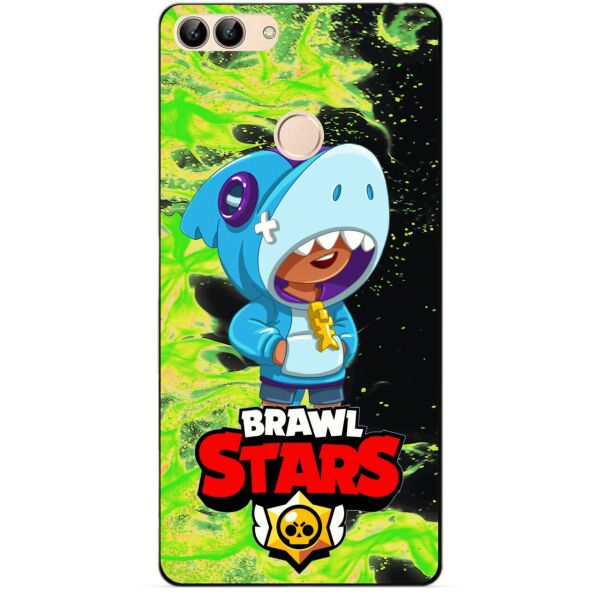 

Силиконовый бампер чехол Candy для Huawei P Smart с Героем Brawl Stars Леон акула
