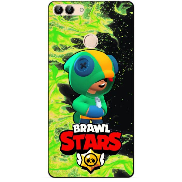 

Силиконовый бампер чехол Candy для Huawei P Smart с Героем Brawl Stars Леон Бравл