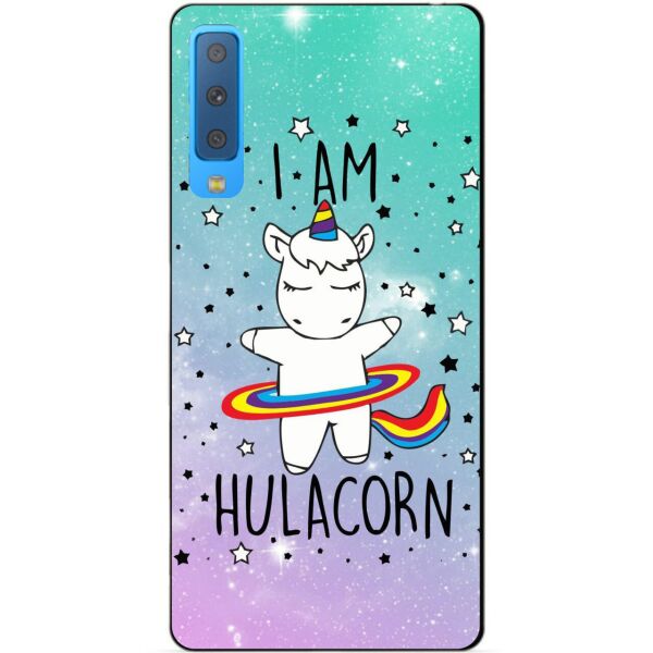 

Силиконовый бампер чехол Candy для Samsung A7 2018 Galaxy A750 с рисунком Единорог