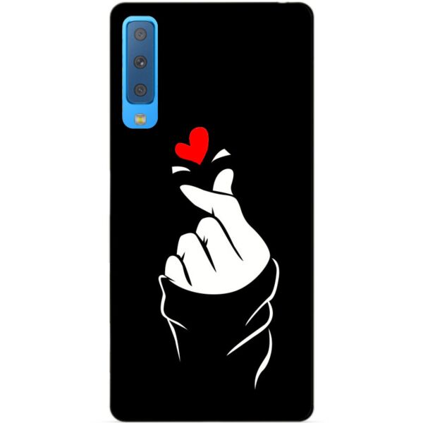 

Силиконовый бампер чехол Candy для Samsung A7 2018 Galaxy A750 с рисунком Знак любви