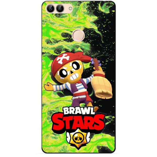 

Силиконовый бампер чехол Candy для Huawei P Smart с Героем Brawl Stars Поко пират