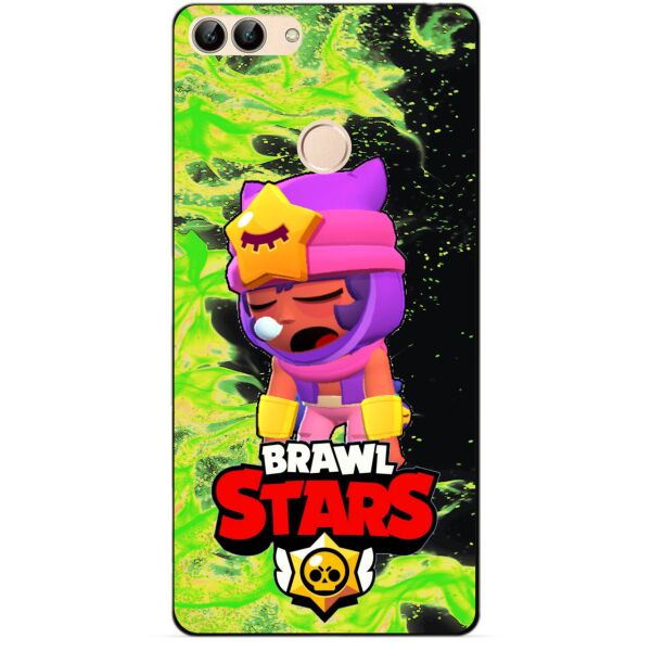 

Силиконовый бампер чехол Candy для Huawei P Smart с Героем Brawl Stars Сэнди