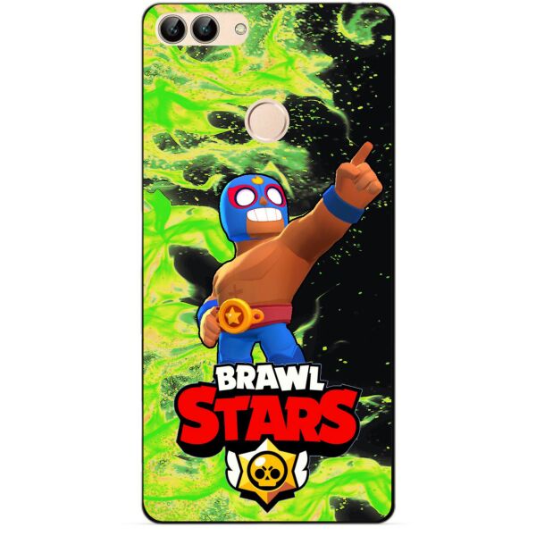 

Силиконовый бампер чехол Candy для Huawei P Smart с Героем Brawl Stars Эль Примо