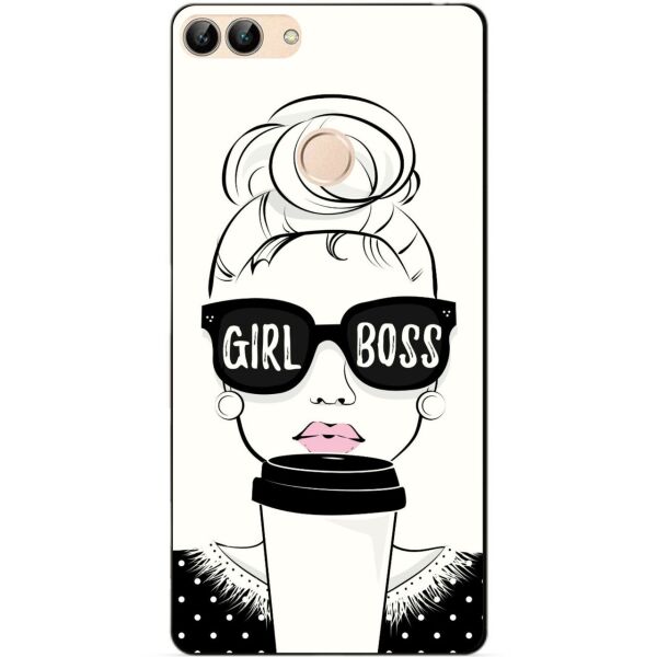 

Силиконовый бампер чехол Candy для Huawei P Smart с рисунком Girl Boss