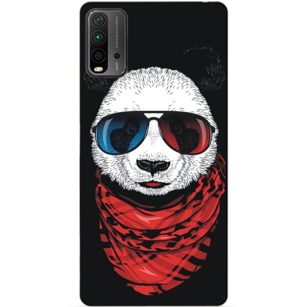 

Силиконовый бампер чехол Candy для Xiaomi Redmi 9T с рисунком Панда в очках